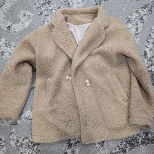 SHEIN Tan Kids Pea Coat